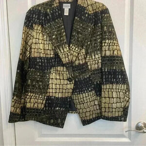 Gold and Black Metallic Snake Blazer By Chico’s
